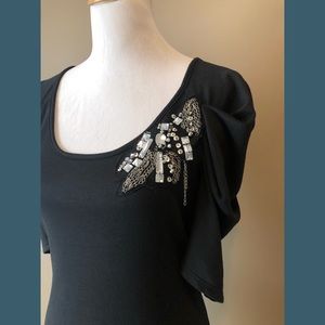 Little black dress, shoulder detail